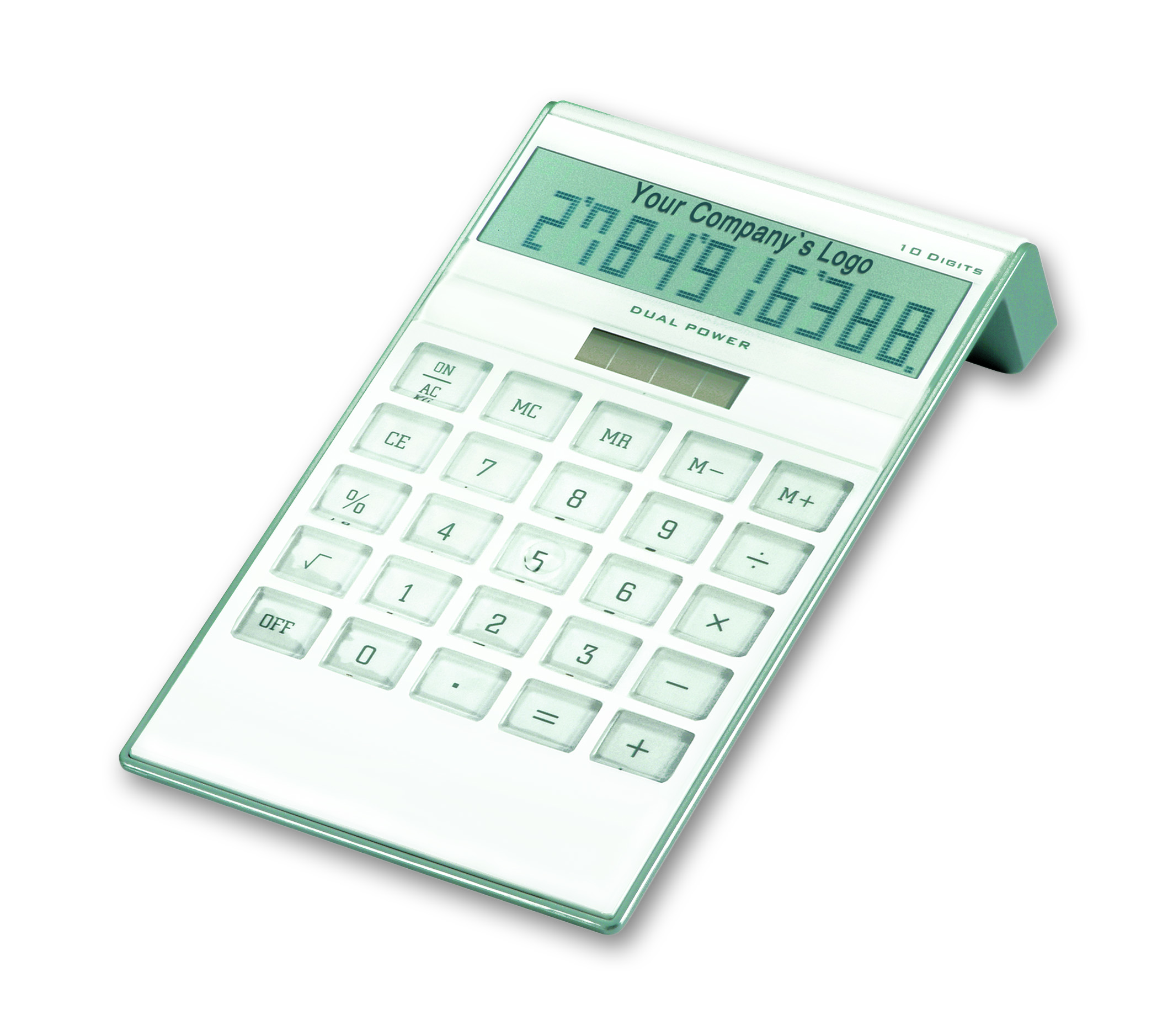 White dual-powered desk calculator