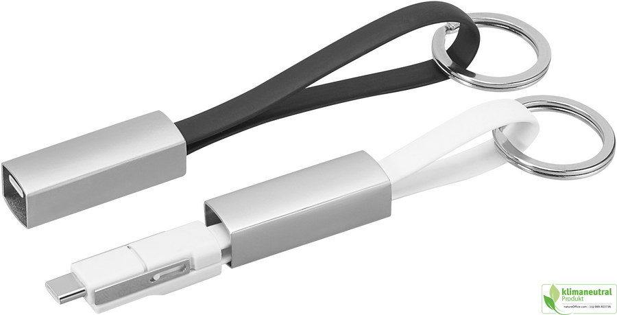 3-in-1 Keyring cable schwarz