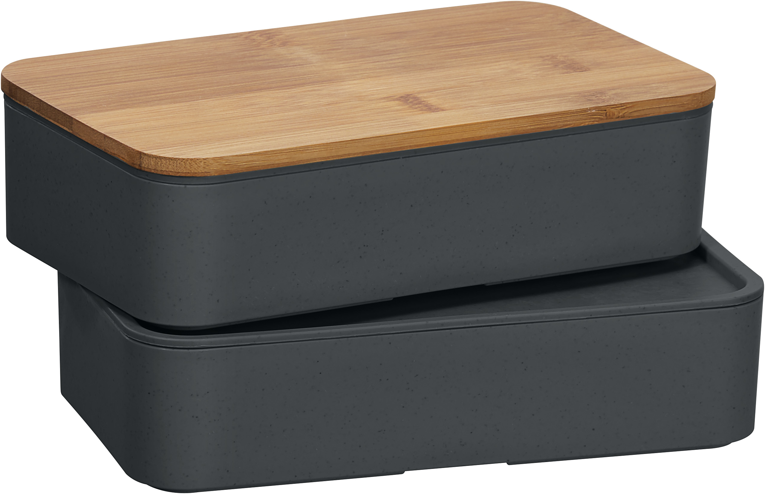 Eco-Friendly double lunchbox ECO L1 with Bamboo lid and cutlery