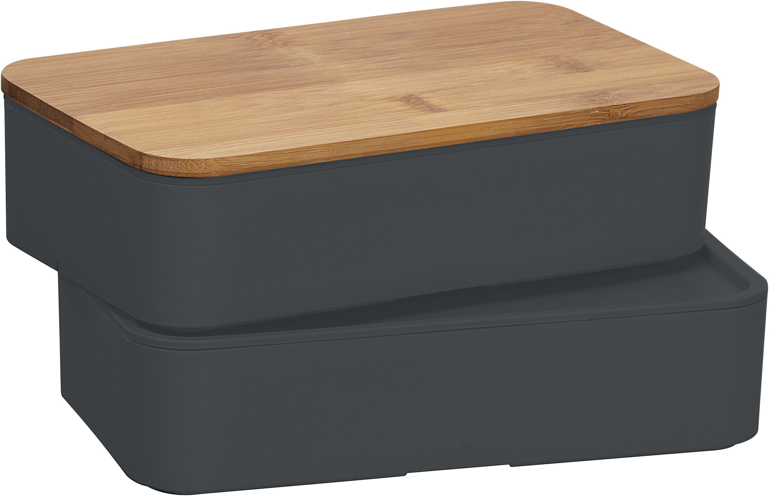 Eco-Friendly double lunchbox ECO L1 with Bamboo lid and cutlery