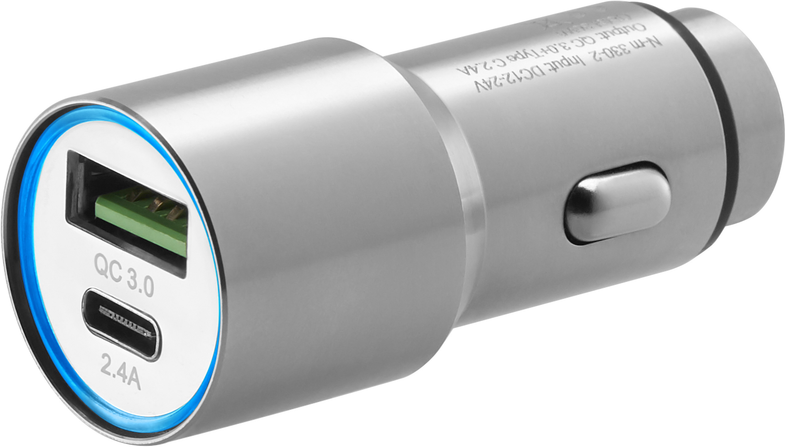 car charger with USB ports: QC 3.0 and type C