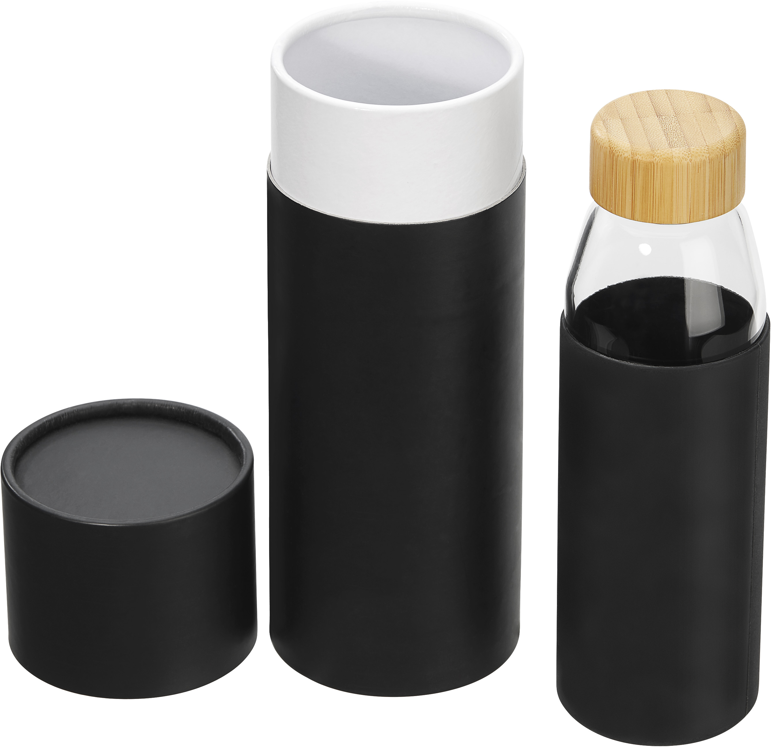 Eco-Friendly Bottle ECO B1 with silicone sleeve and Bamboo cover